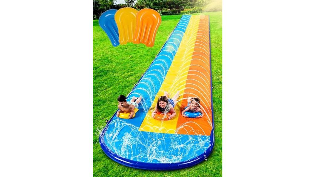 backyard triple water slide