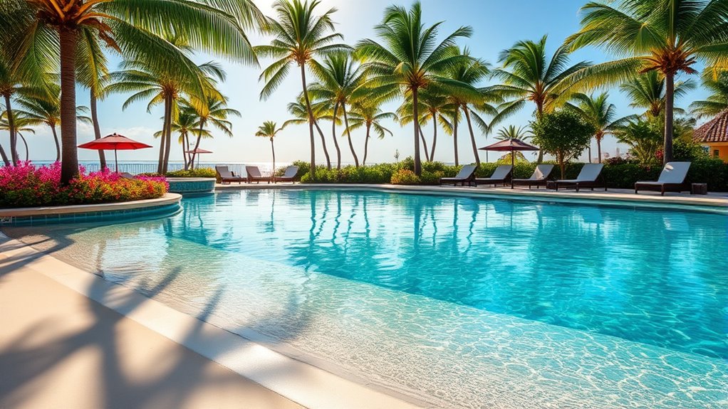 beach entry pool landscaping