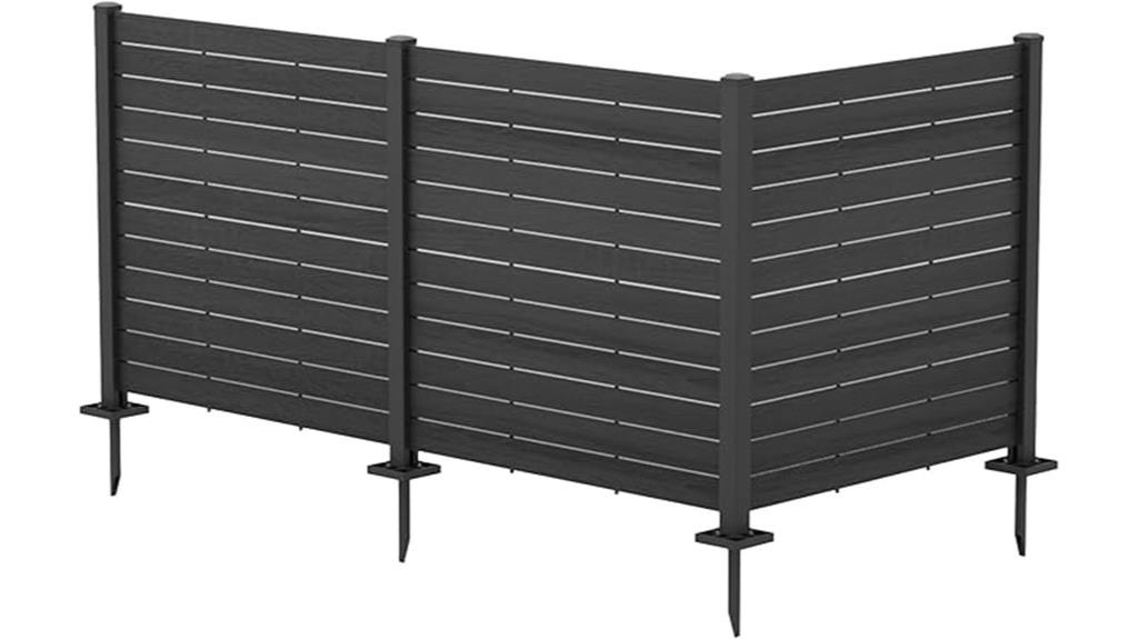 black three panel privacy screen