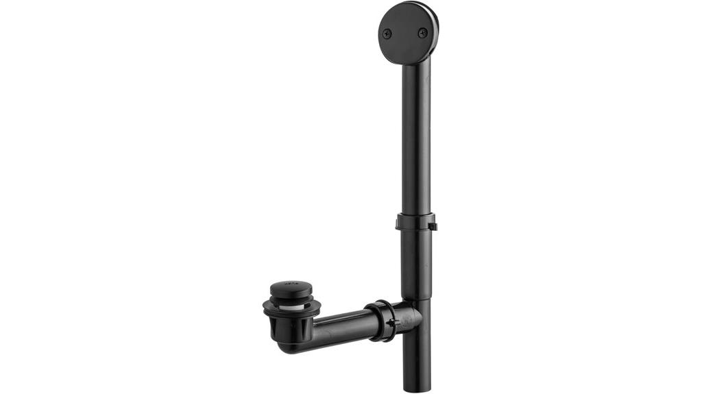 black tubular bath drain