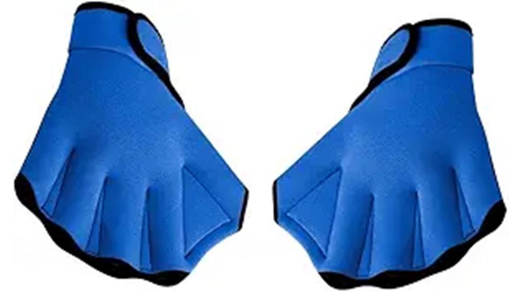blue medium swim gloves