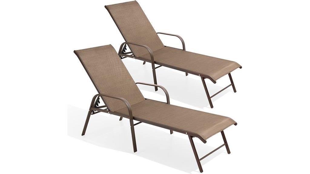 brown chaise lounge chairs