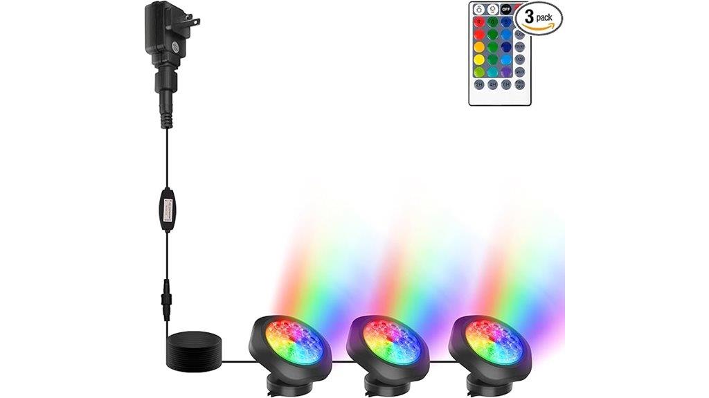 colorful pond lighting set