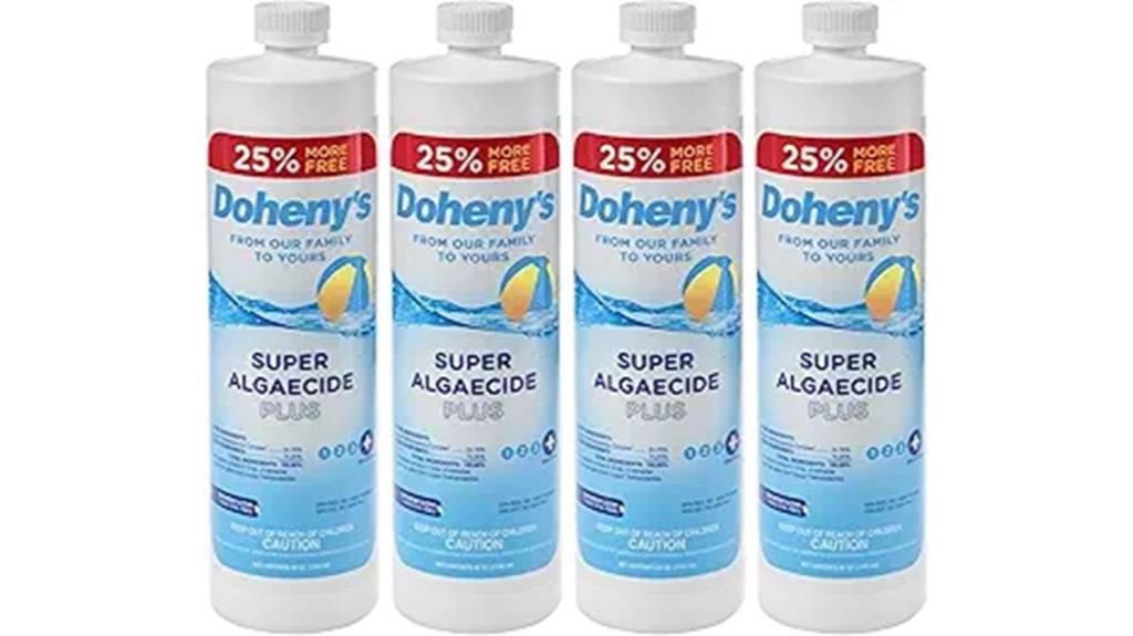 four bottles of algaecide