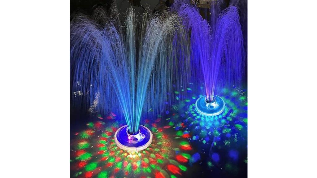 illuminated pool water feature
