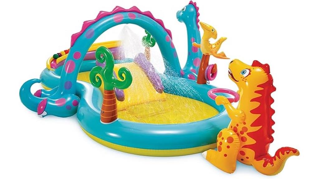 inflatable dinosaur themed pool