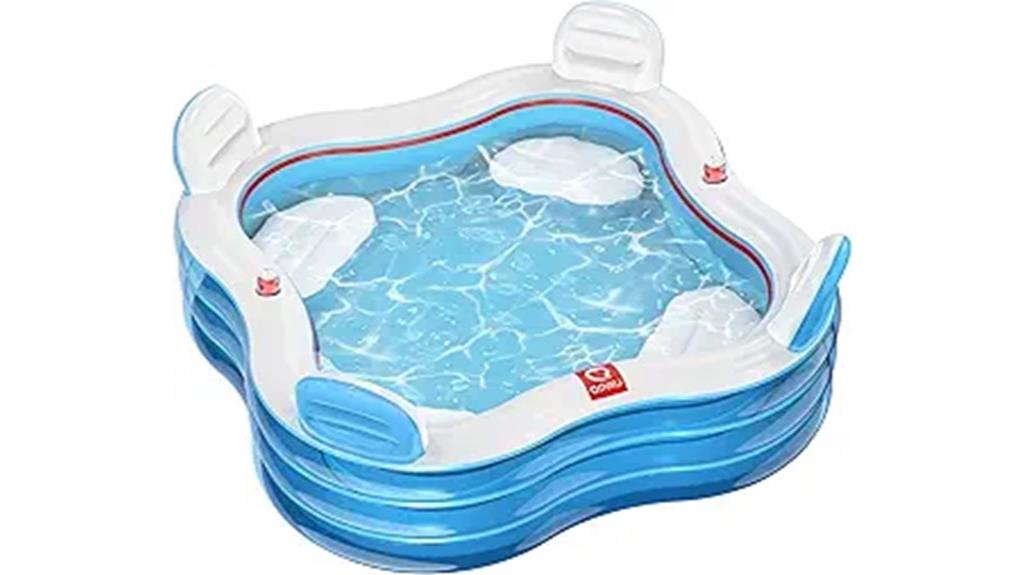 inflatable pool with seating