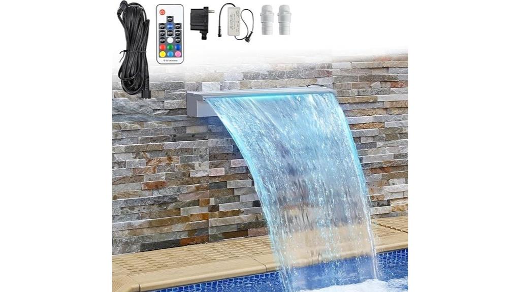 led pool fountain feature
