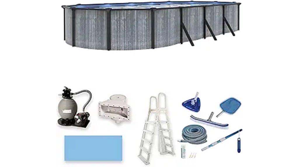 oval above ground pool