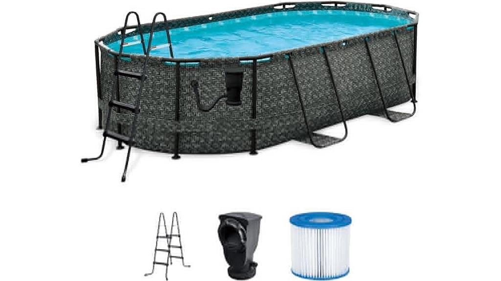 oval frame outdoor pool