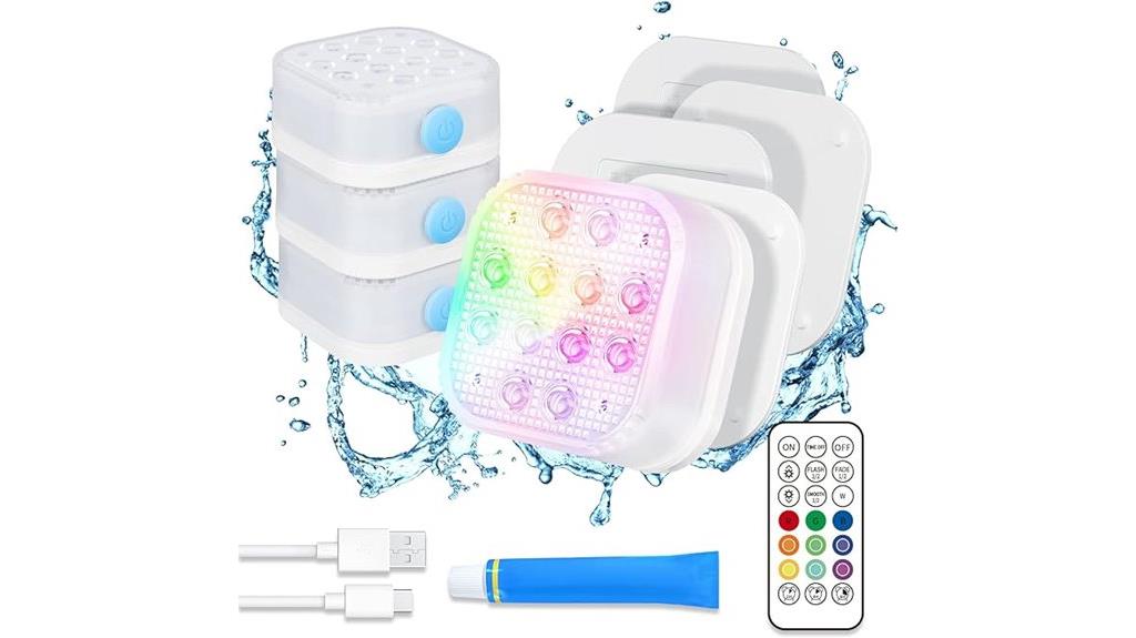 rechargeable remote controlled pool lights