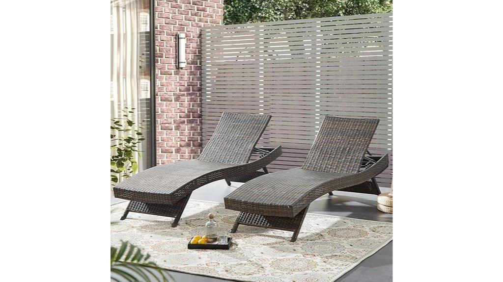 reclining chaise lounge set