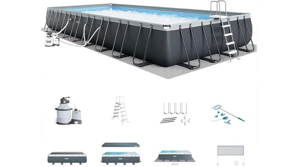 rectangular outdoor swimming pool