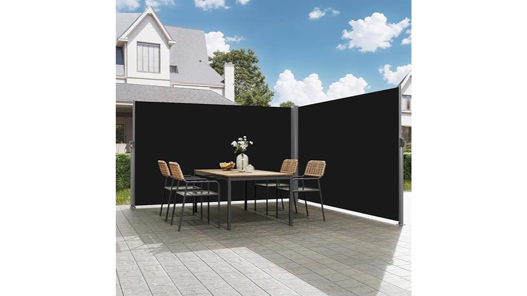 retractable privacy wind screen