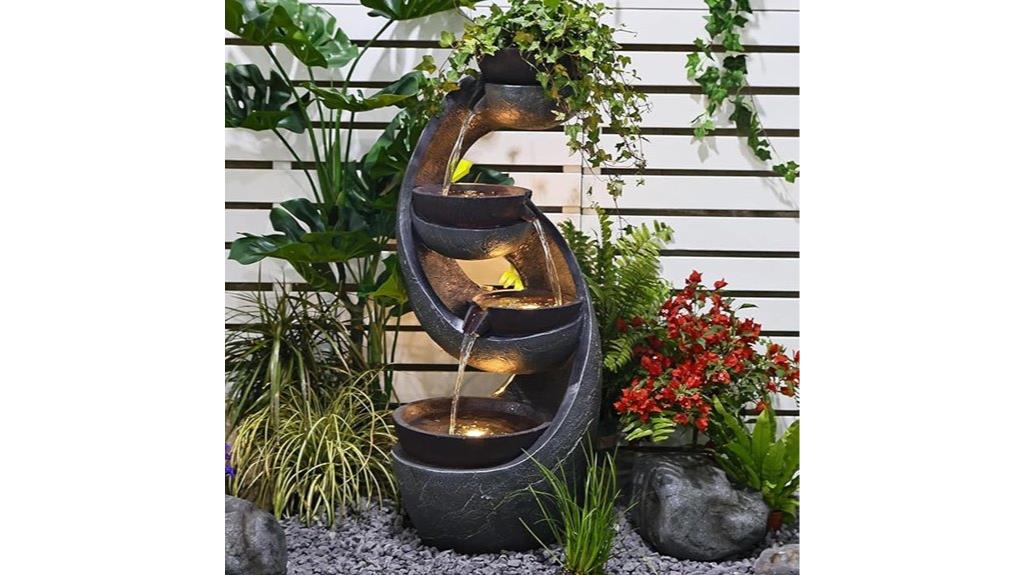tall garden water fountain