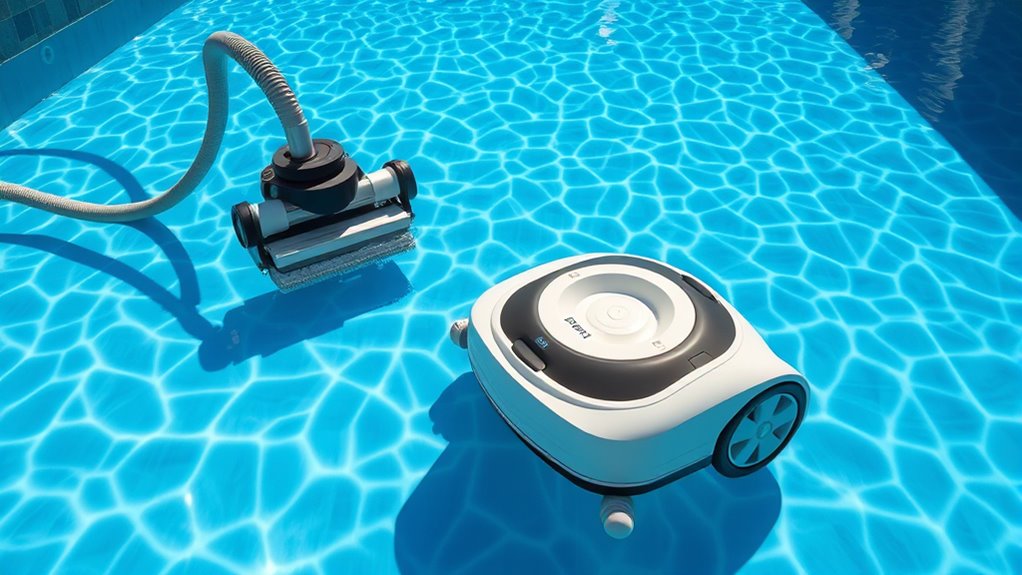 pool cleaning with suction