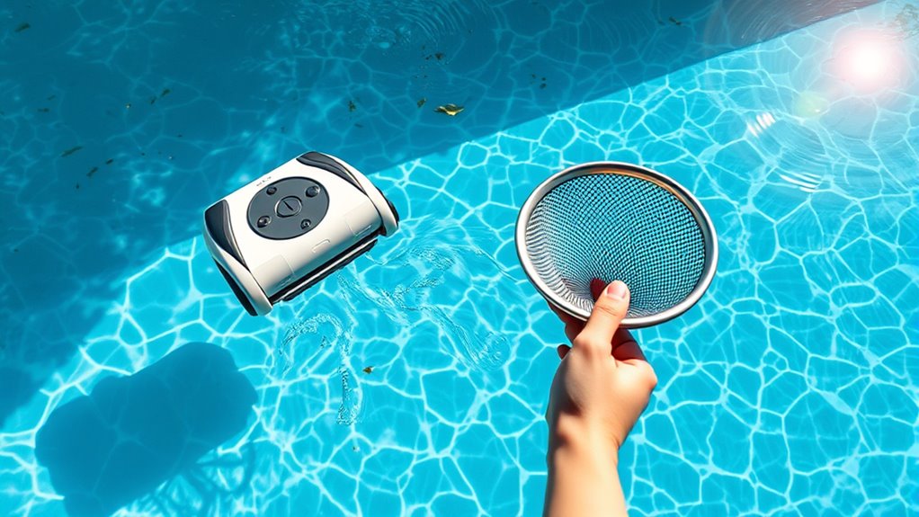 skim pool surface frequently