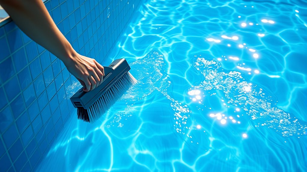 weekly pool wall brushing