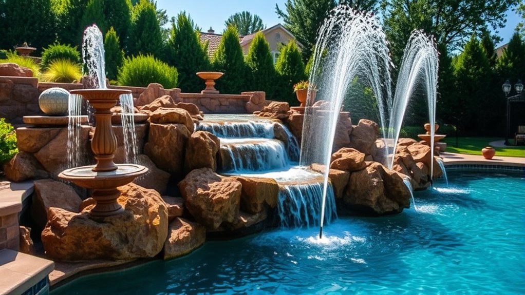 enhance pool with water features