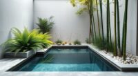 minimalist poolside garden design