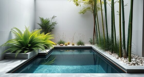 minimalist poolside garden design