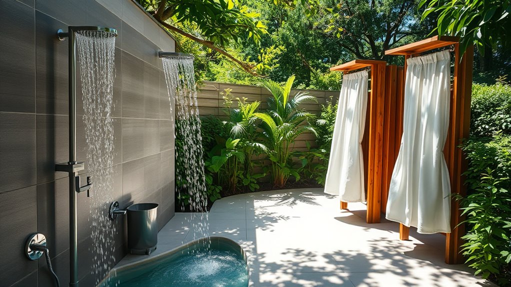 outdoor shower and change facilities