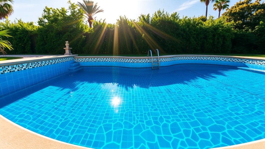 pool renovation with new tiles