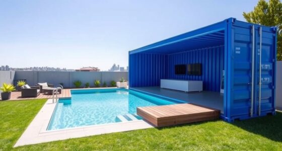 shipping container pool installation