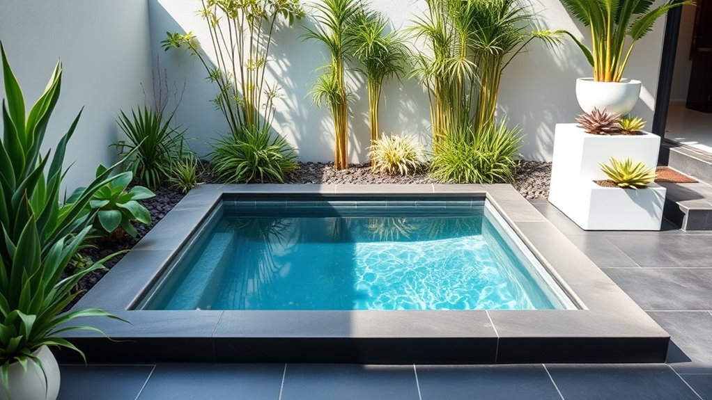 small lush pool retreat