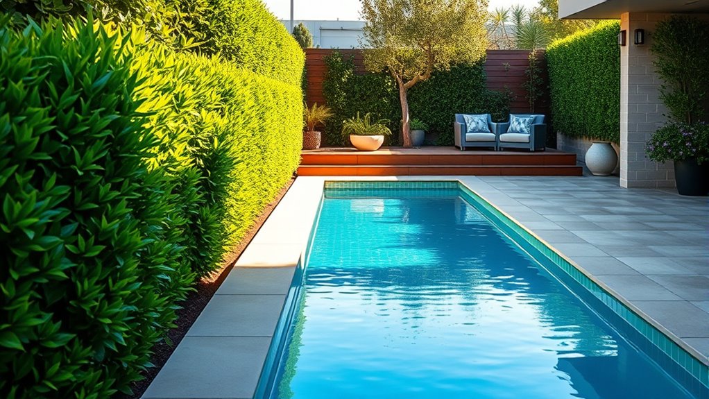 small sleek backyard pool