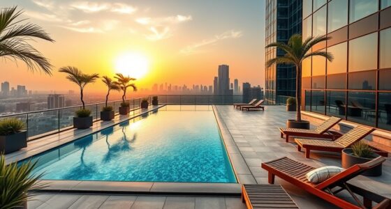 urban rooftop pool retreat
