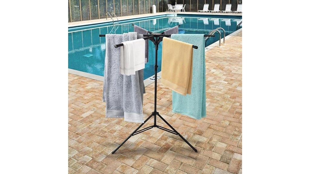 adjustable outdoor towel storage