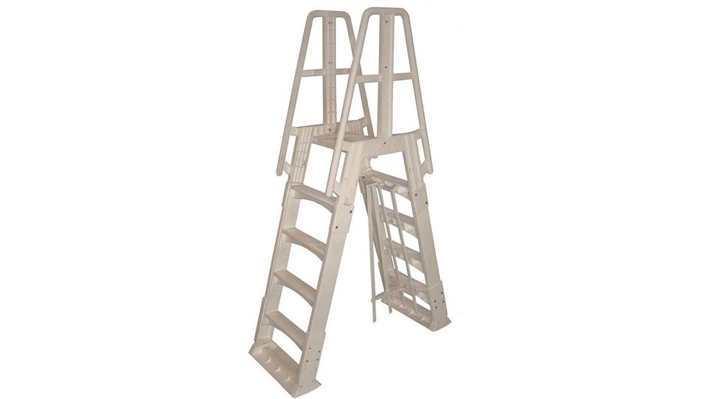 adjustable pool ladder with handrails