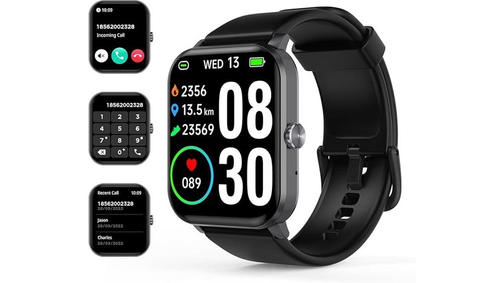 black metal fitness watch