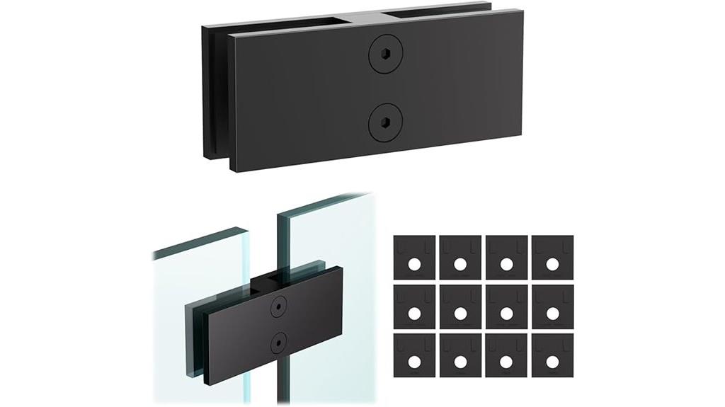 black stainless glass clamp