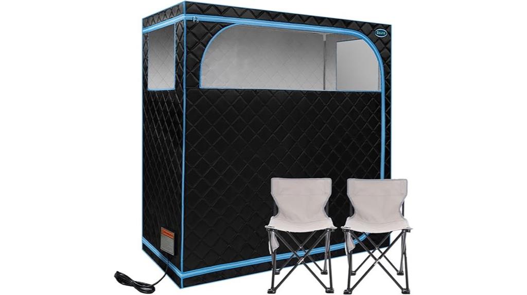 black two person sauna set