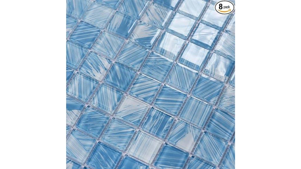 blue glass mosaic tiles