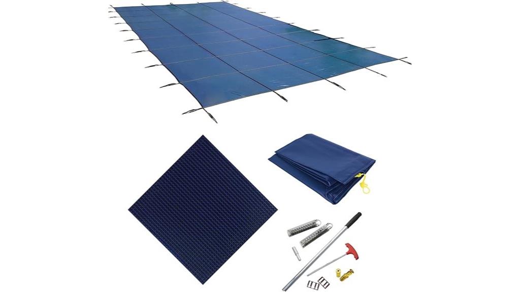 blue in ground pool cover