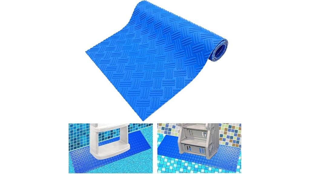 blue non slip pool ladder