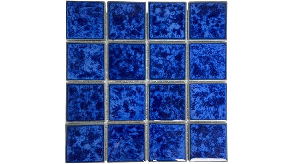 blue porcelain pool tile