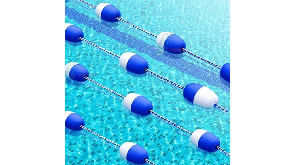 blue white pool divider