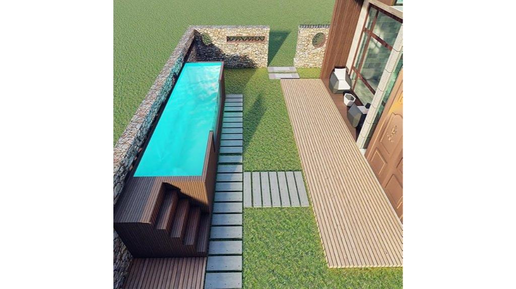 clear acrylic rooftop pool