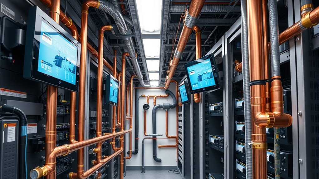 clear labeled plumbing pathways