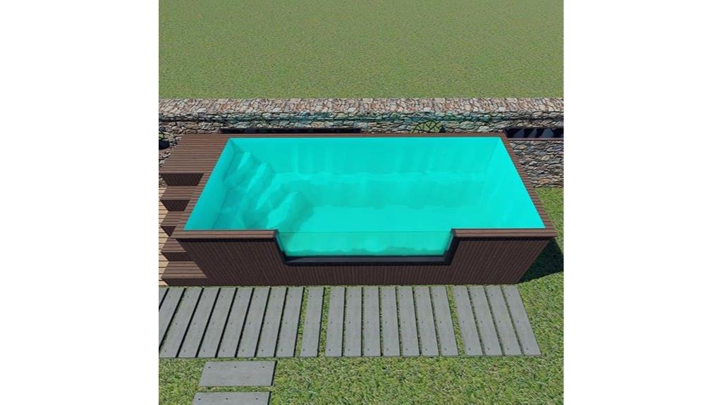 compact rooftop pool with acrylic window