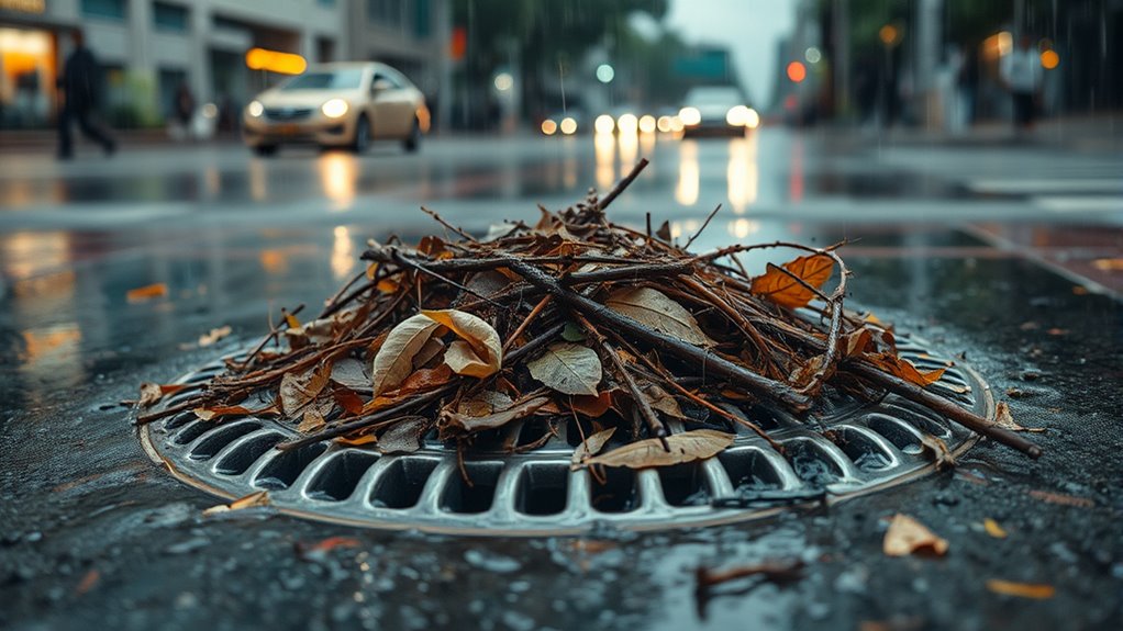 debris accumulation causes blockages