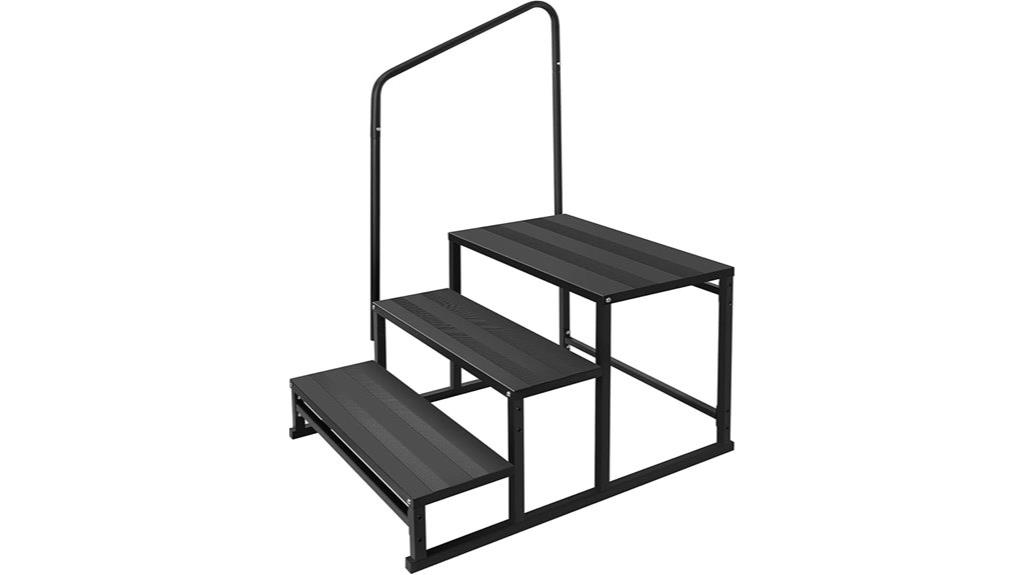 dual handrail rv steps