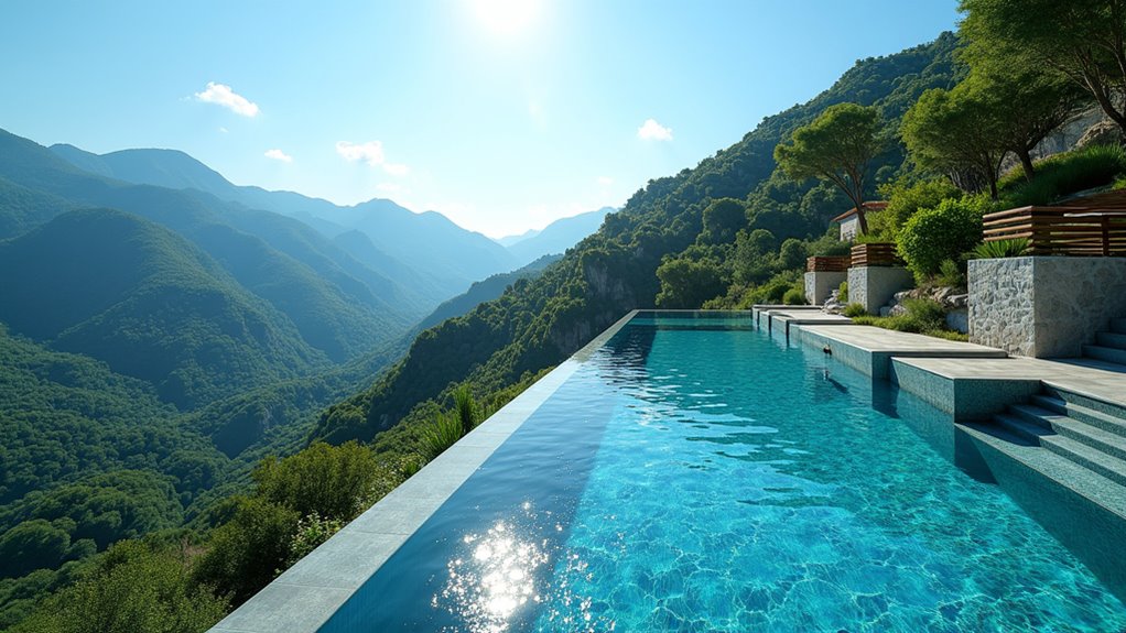 elegant hillside pool safety