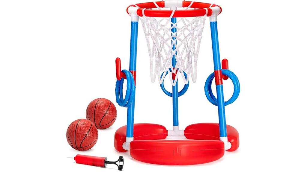 floating pool basketball game