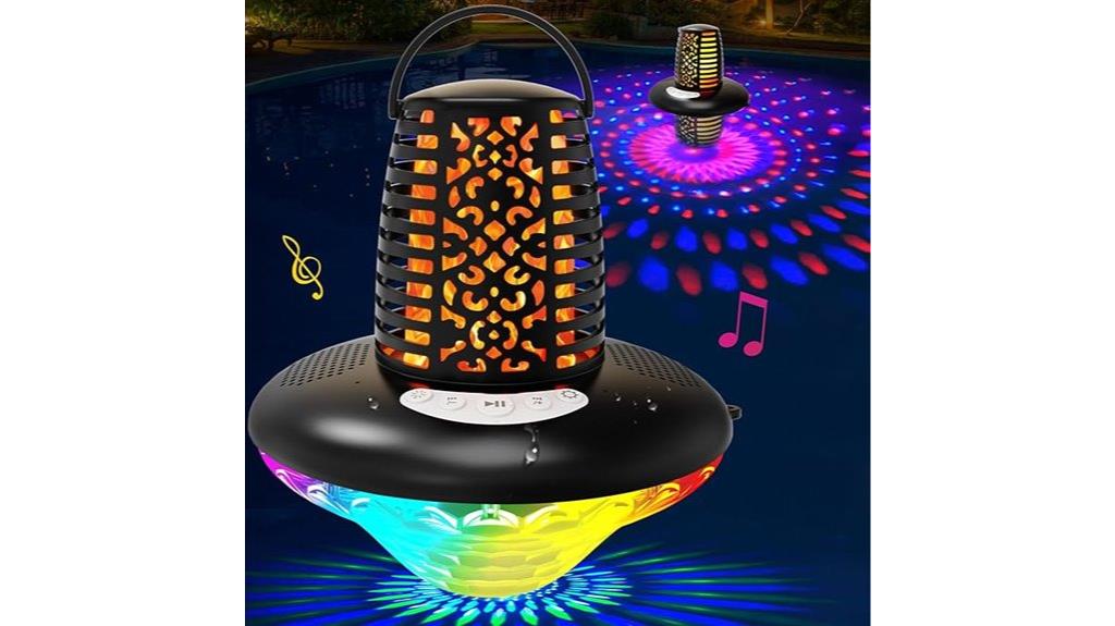 floating pool speaker with led flames