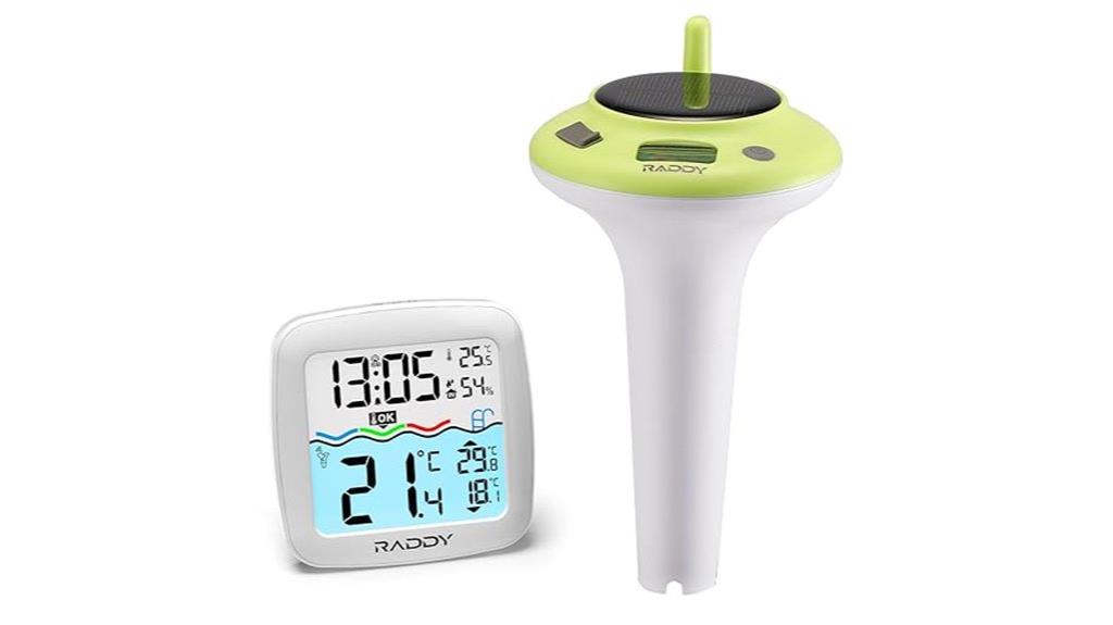 floating solar pool thermometer